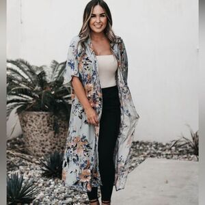 Women’s Small Bluheaven Floral Cardigan Sage Blue